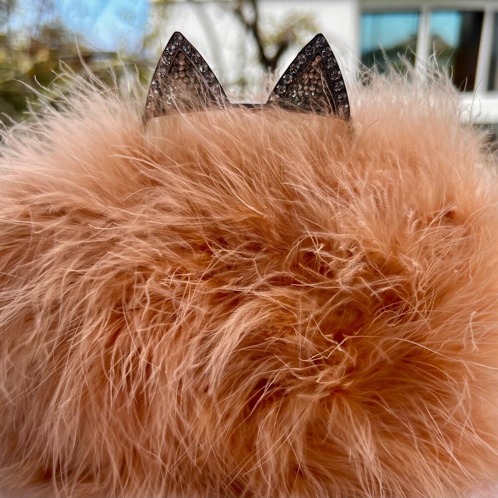 BCBG MAXAZRIA Feather Boa Clutch/Shoulder bag